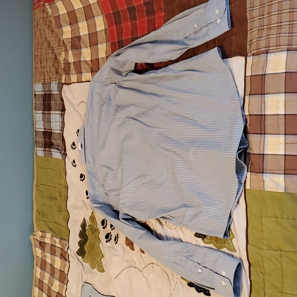 NWT! Nautica classic fit striped long sleeve dress shirt - Picture 9 of 13